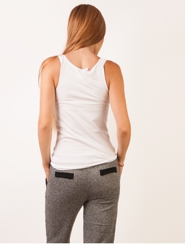 Top Basic Dama Cu Bretele Late Alb